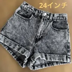 デニム　ショートパンツ ブラック系　24インチのサムネイル