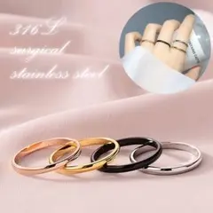 金属アレルギー対応☆シンプル リング ステンレス ピンキーリング 関節リング
