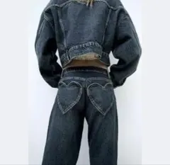 【新品未使用】ZARA ザラ ハートポケット デニムパンツ 完売品 EUR34
