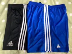 adidas O サカパン　黒と青の2枚セット　サイドポケットなし　薄手の生地