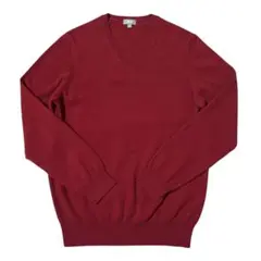 ユニクロ　メンズ　カシミヤ100% Vネックセーター　レッド　L
