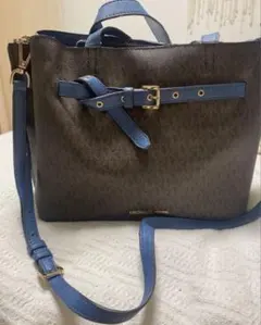 最終値下げ！MICHAEL KORS ショルダーバッグ ブラウン/ブルーのサムネイル