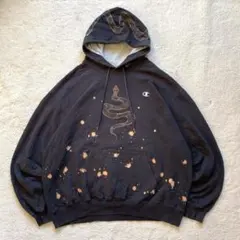 Vintage Remake リメイク　ブリーチ加工　ヘビ　パーカー　フーディー