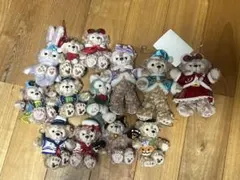 ダッフィーとシェリーメイのぬいぐるみバッジ ストラップセット