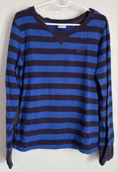 に*ー様 00s NIKE ボーダー ロンT Y2K 刺繍ロゴ 2008年製