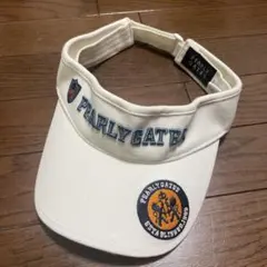 パーリーゲイツ　サンバイザー　ホワイト　ロゴ