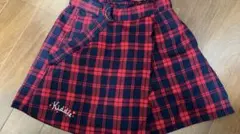 赤と紺のチェック柄キュロット