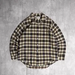 60s vintage リネン×コットン 開襟シャツ チェック 好配色 50s