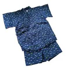 魚柄 甚平 ネイビー　90　じんべい　夏　お祭り　ベビー　男の子