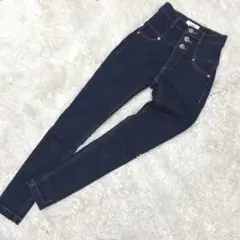 ELDER EMODA ハイウエストスキニーデニム 濃紺 美脚 ストレッチ