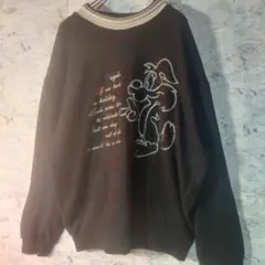 PAGELO キャラクター 刺繍トレーナー Lサイズ ブラック