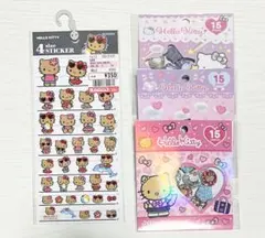 【国内正規品】　サンリオ　日焼けキティ　ステッカー　おはじきシール　４点セット