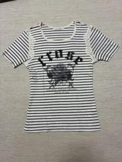 LEST ROSE ボーダー 半袖Tシャツ レース切替のサムネイル