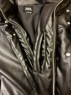 ZARA 黒 合成皮革ジャケット S