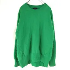 〈シップス〉長袖ニット　セーター　丸首　緑系　38