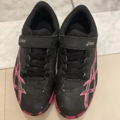 asics キッズ サッカーシューズ　22.0cm ブラック/ピンク