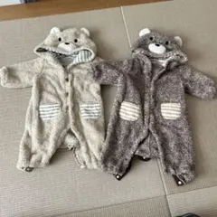 アウター　ロンパース　くまさん　双子　ベビー　新生児　冬