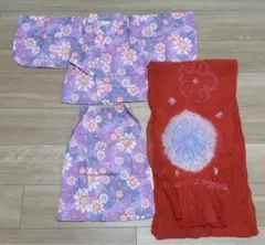 コンビミニ セパレート　浴衣　手染めゆかた帯　90サイズ