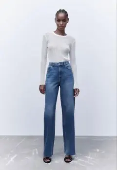 【未使用】ZARA ブルーワイドデニムのサムネイル