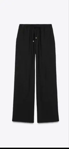 ZARA ザラ　ワイドパンツ　ブラック　ウエストゴム　Sサイズ