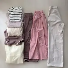 レディース 服 まとめ売り 春夏秋冬 シンプル ピンク系 8点