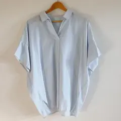 chocol raffine robe 水色ストライプ 半袖シャツ　フリーサイズ