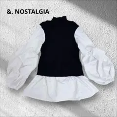【&. NOSTALGIA】　ニット　黒　シャツ　ボリュームスリーブ　美品