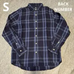 BACK NUMBER チェック柄 長袖シャツ Mネイビー系