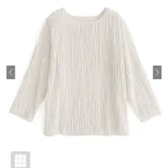 GRL ウェーブシアーカットトップス ホワイト