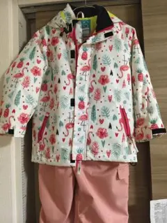 子ども用スノーボードスキーウェア フラミンゴ柄