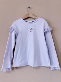 mezzo piano 薄紫 フリル長袖カットソー　130