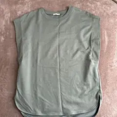 GU ドライフレンチスリーブチュニック/ M グリーン　ジーユー　ユニクロ