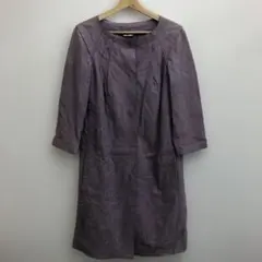 ALBERTA FERRETTI ステッチノーカラーライトコート パープルのサムネイル