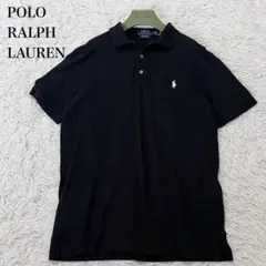 ✨美品✨ポロラルフローレン　ポロシャツ　半袖　現行タグ　QR 刺繍　黒　Ｌ