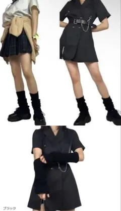 ✨履きやすい✨ルーズソックス 黒レッグウォーマー レディース (ブラック, F)