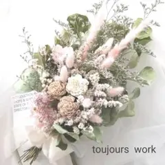 ◇クラッチブーケ&ブートニアset◇green & pink◇スワッグブーケ◇