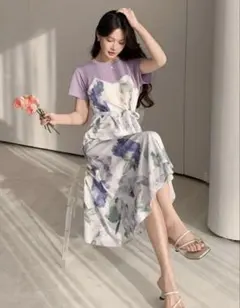 DAZY 花柄 ミドル丈ワンピース