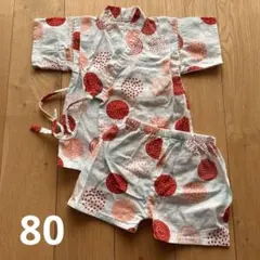 水玉柄 ベビー 甚平 80