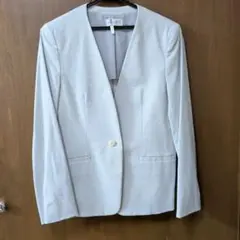 ライトグレー ノーカラージャケット Lサイズ