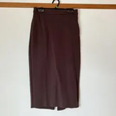 GU ブラウン タイトスカート スリット入り M