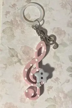 音符　アンブレラマーカー めじるし チャーム ハンドメイド　ピンク　ボタン