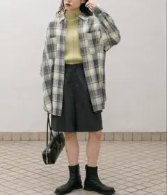 KBF カットオフルーズチェックシャツ