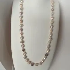 パールネックレス★淡水真珠★スワロスキー★ハンドメイド★ファッション★ネックレス