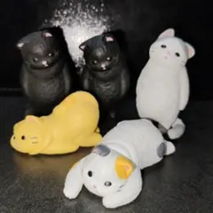 虚無猫 5個セット 黒猫 ハチワレ 茶トラ 三毛猫