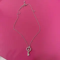 レディース ディズニーネックレス ミッキー 鍵モチーフ シルバー ハート