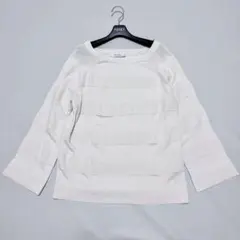 美品 マックスマーラ サマーニット 横リブ ワイドスリーブ 春夏秋 オフホワイトのサムネイル