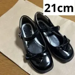 ブラックリボン付きフォーマルシューズ 21センチ　トップヴァリュー
