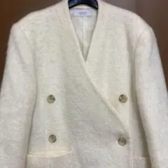 エミ　ノーカラーダブルジャケット　コート