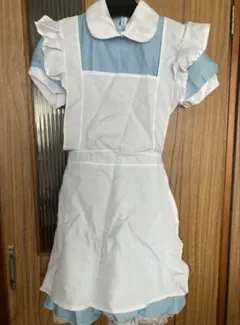 コスプレ　メイド服 アリス　水色と白 パフスリーブ　フリル　アリスコスプレ