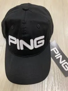 新品　PING ピン　ゴルフ　帽子　黒　ブラック　フリーサイズ　54〜56cm